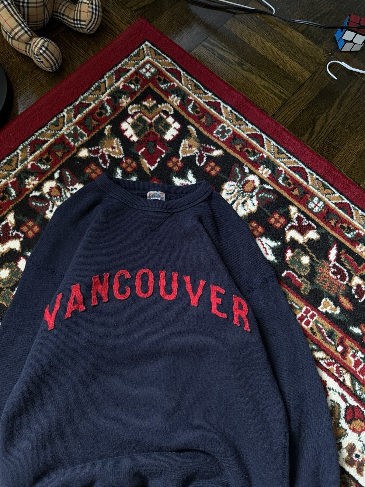 Ebbets Field Flannels Vancouver Embroidered Sewn Logo Sweater Knit Size S