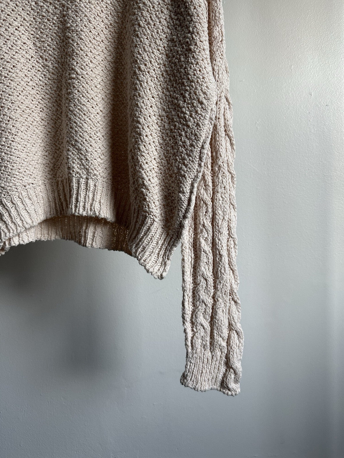 Acne Studios Women's S Oversized Cable Knit Cream White Sweater