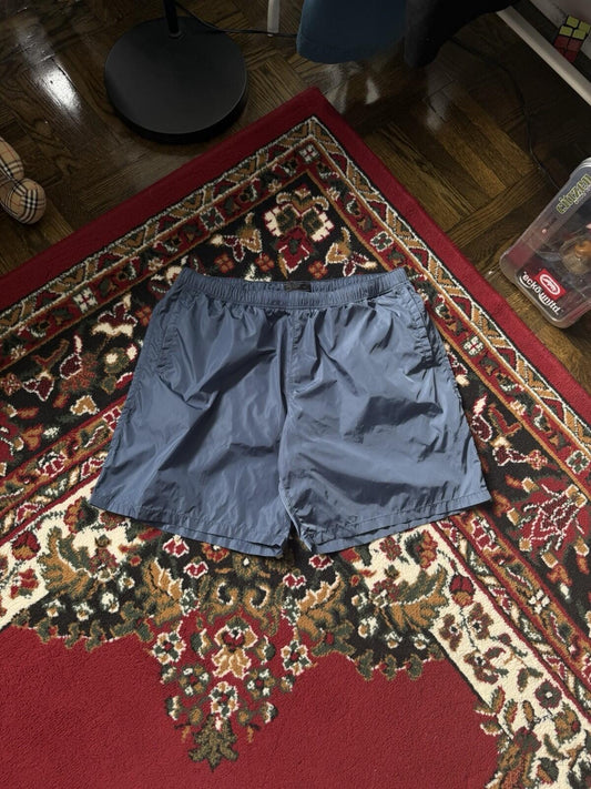 Prada Milano Vintage Blue Nylon Shorts Size 50