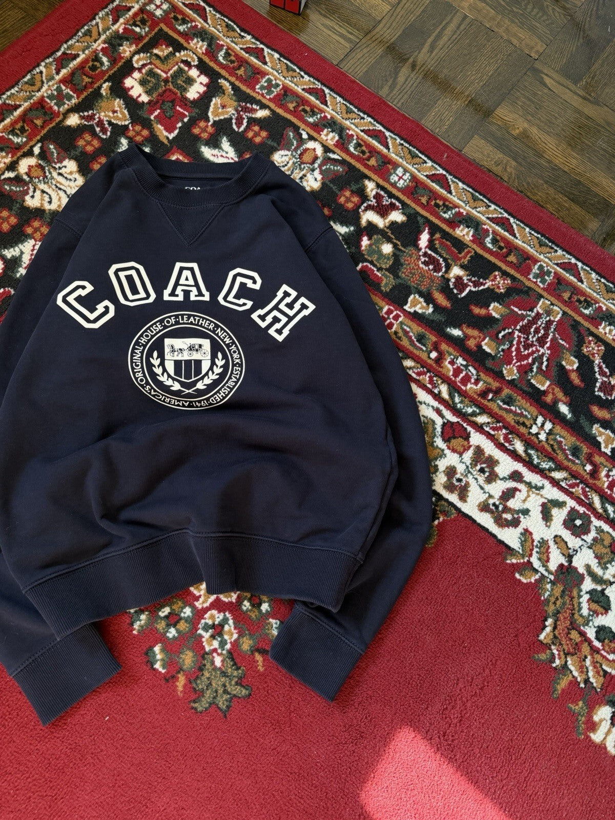Coach Varsity Crewneck Sweatshirt Men’s Size XS Navy