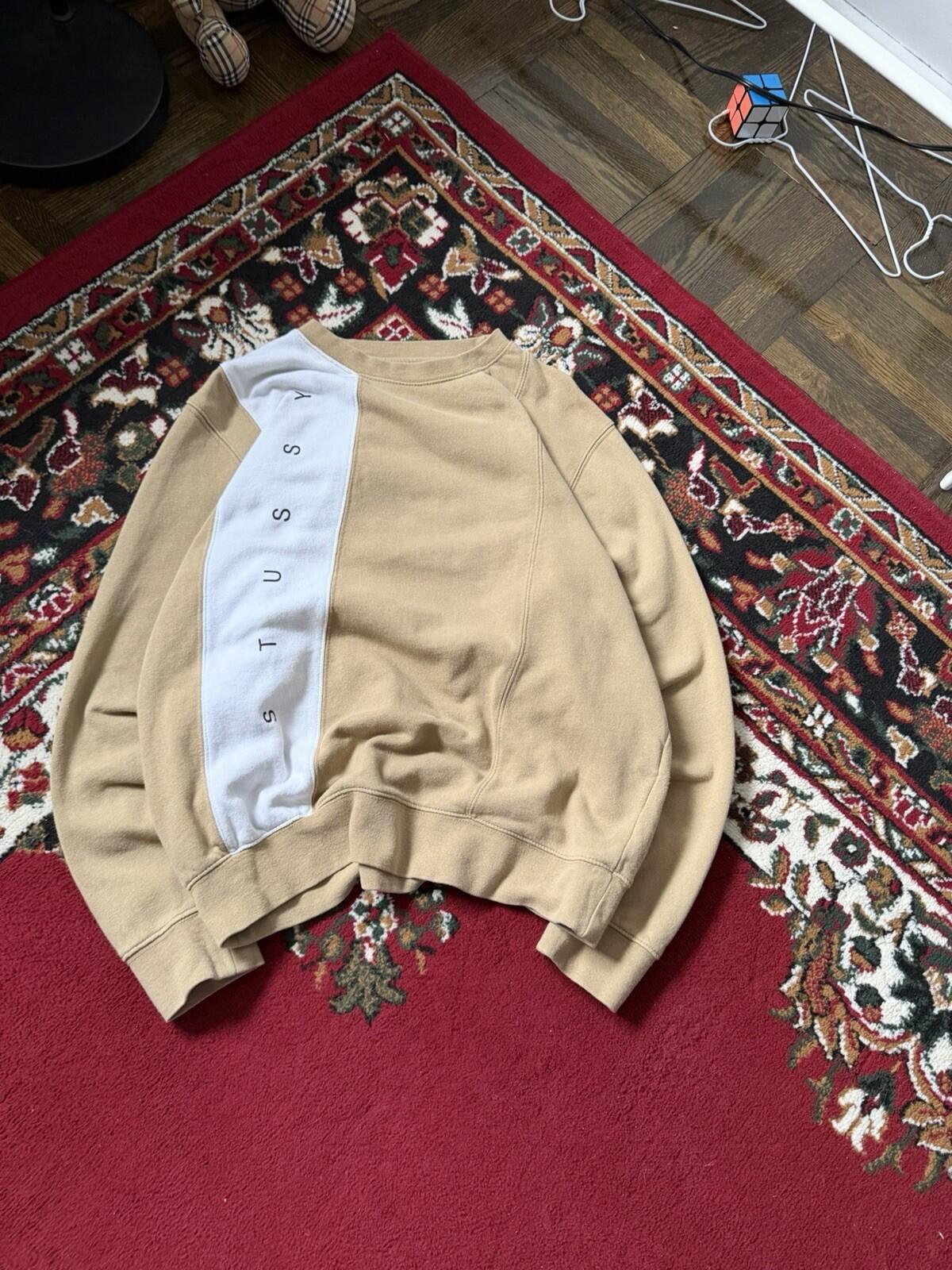 Stussy Paneled Crewneck Sweatshirt Size S Mens Pullover