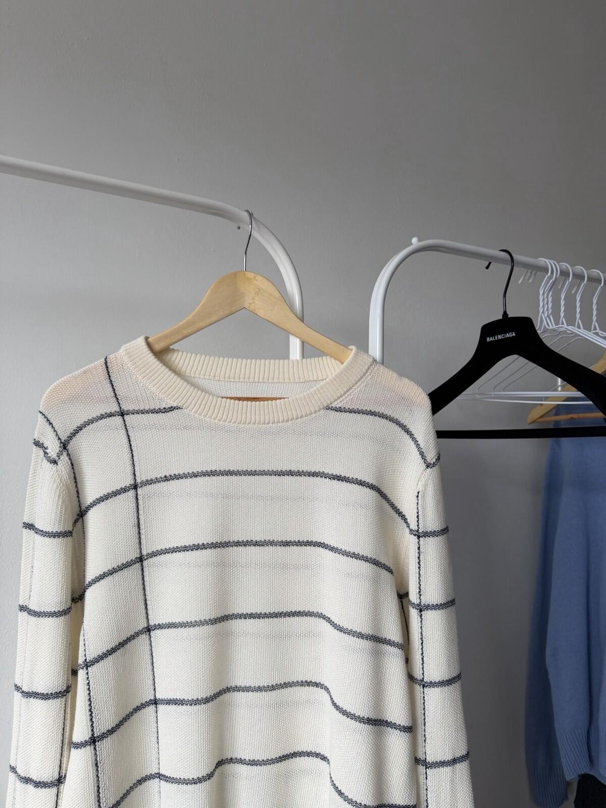 Maison Martin Margiela Oversized Striped Knit Sweater Wool Blend