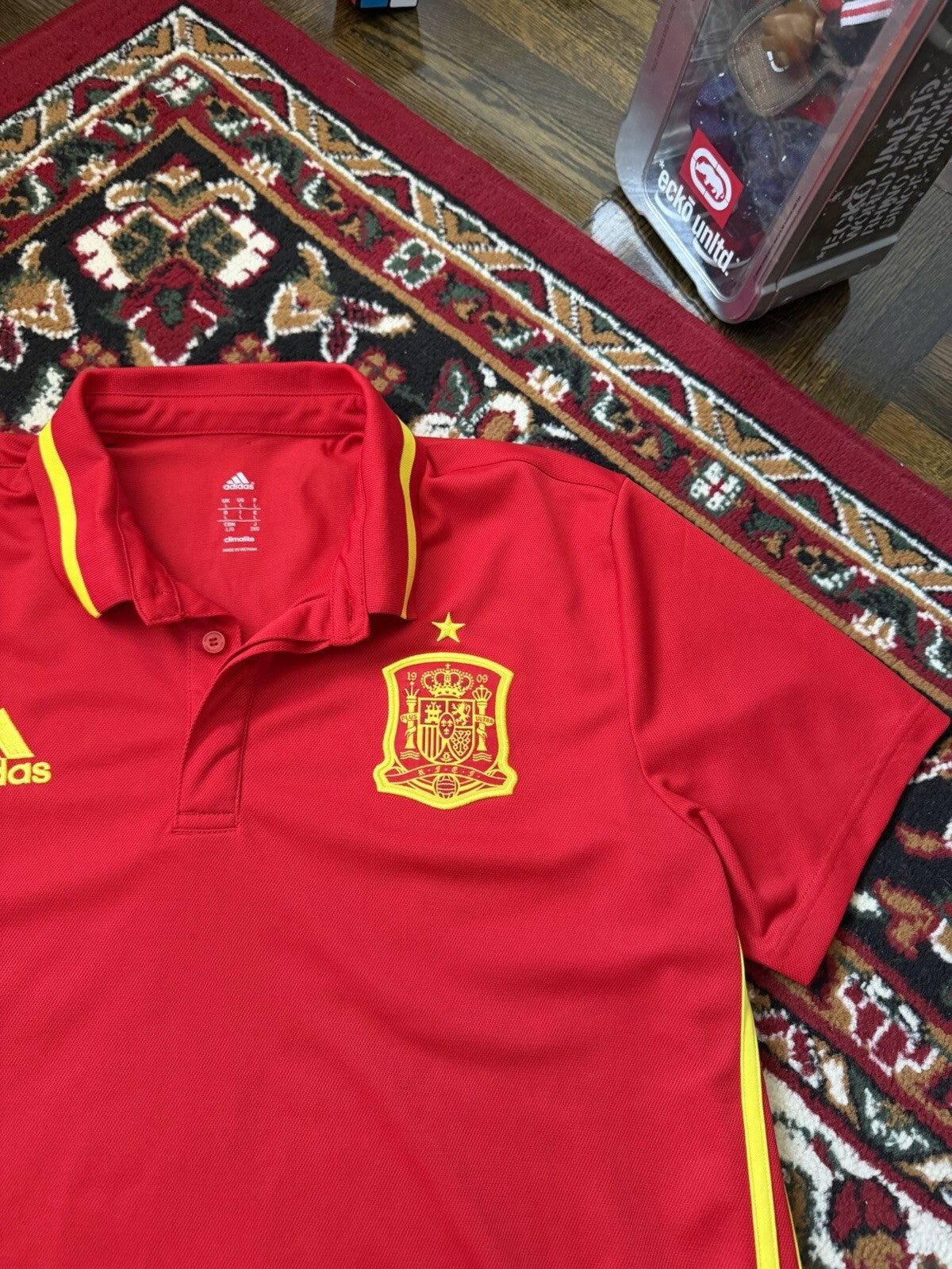 Spain 2015/16 Home Soccer Jersey Football Shirt Adidas Men's Size L