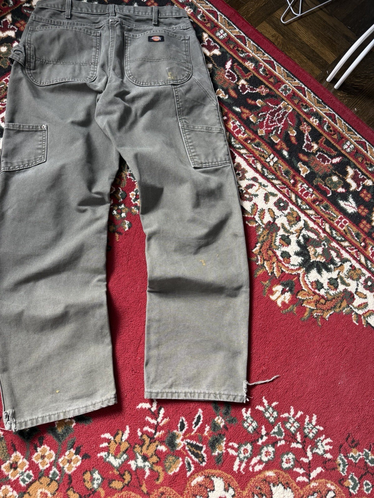 Dickies Relaxed Straight Fit Duck Canvas Carpenter Work Pants Green 30/30