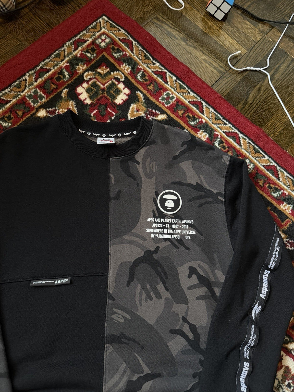 Aape By Abathing Ape Universe Camo Black Sweater Size S Sweatshirt Bape