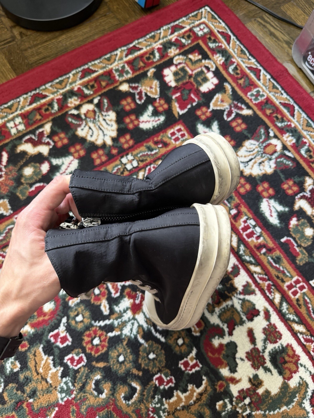 Rick Owens DRKSHDW Canvas Ramones High-Top Sneakers Size 39EU 6.5US