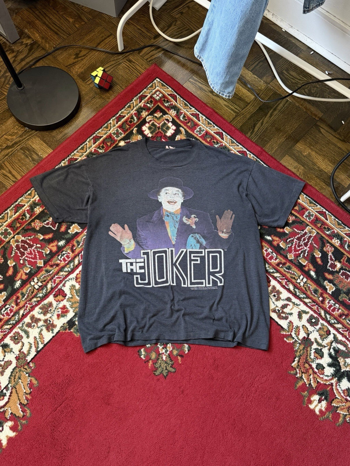 Vintage The Joker 1989  Print Batman Movie Promo Tee L 80s 90s Shirt