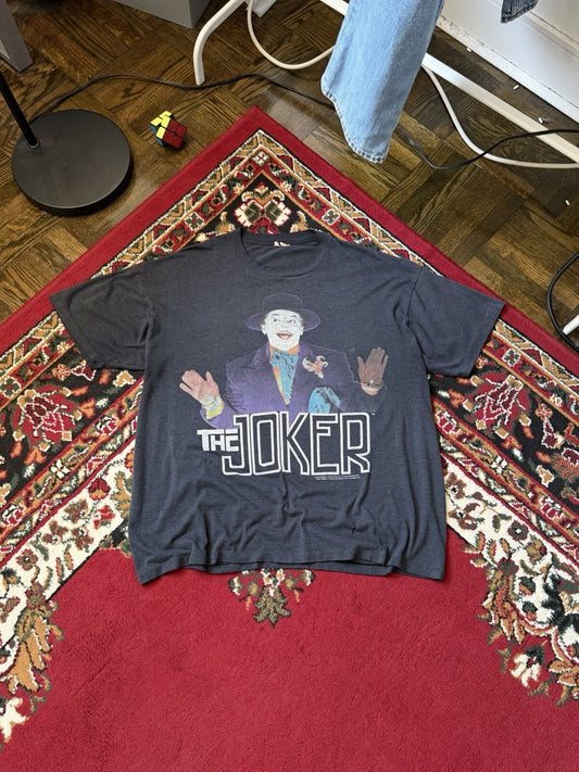 Vintage The Joker 1989  Print Batman Movie Promo Tee L 80s 90s Shirt
