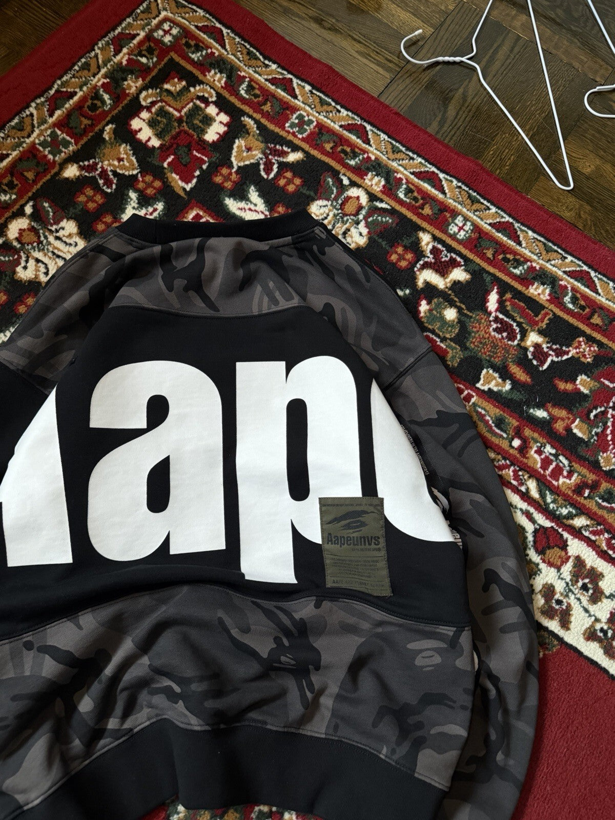 Aape By Abathing Ape Universe Camo Black Sweater Size S Sweatshirt Bape