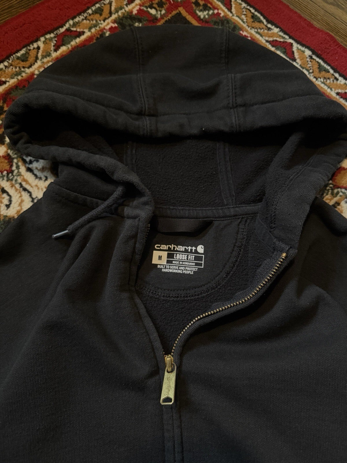 Vintage Carhartt Loose Fit Full Zip Hoodie Size L Mens 00s