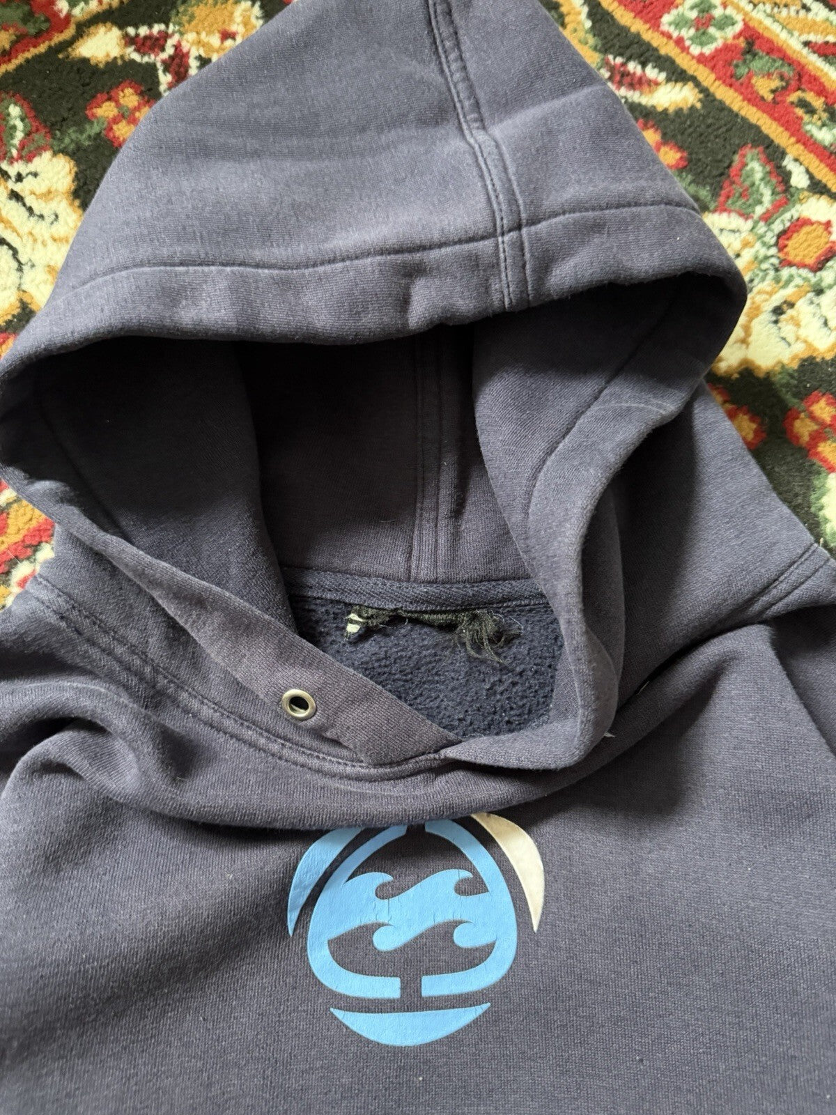 Vintage  Billabong Grail Center Log Hoodie Surf Grunge Faded Skate Rave Y2K 90s