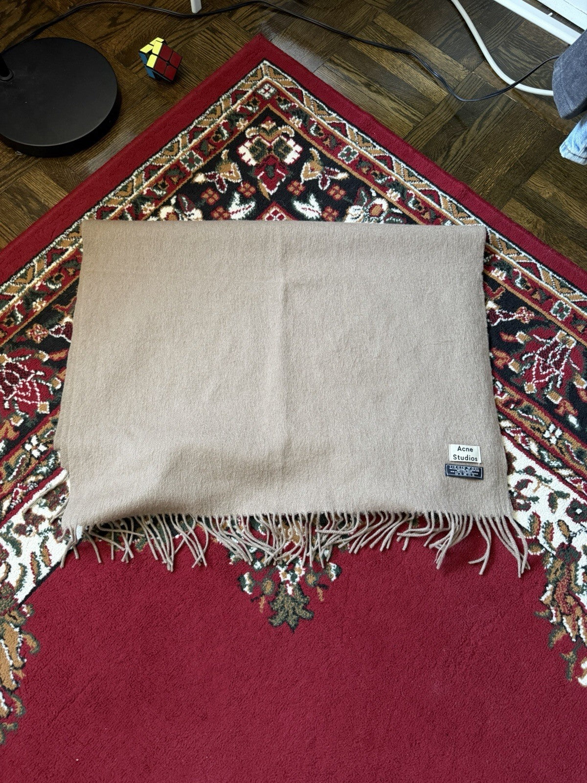 Acne Studios Virgin Wool Fringe Long Scarf 42.5/26.8 in