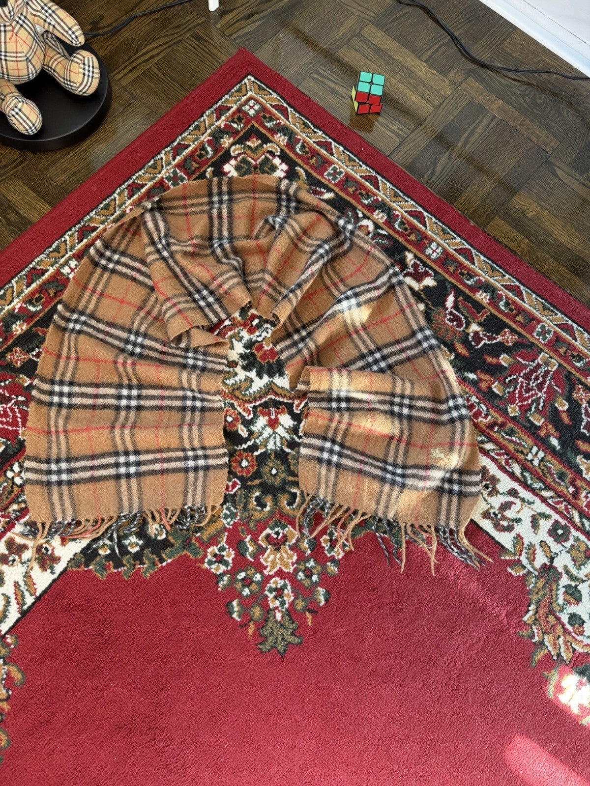 Burberry Nova Check Tan/Camel Baby Alpaca Scarf Scarves