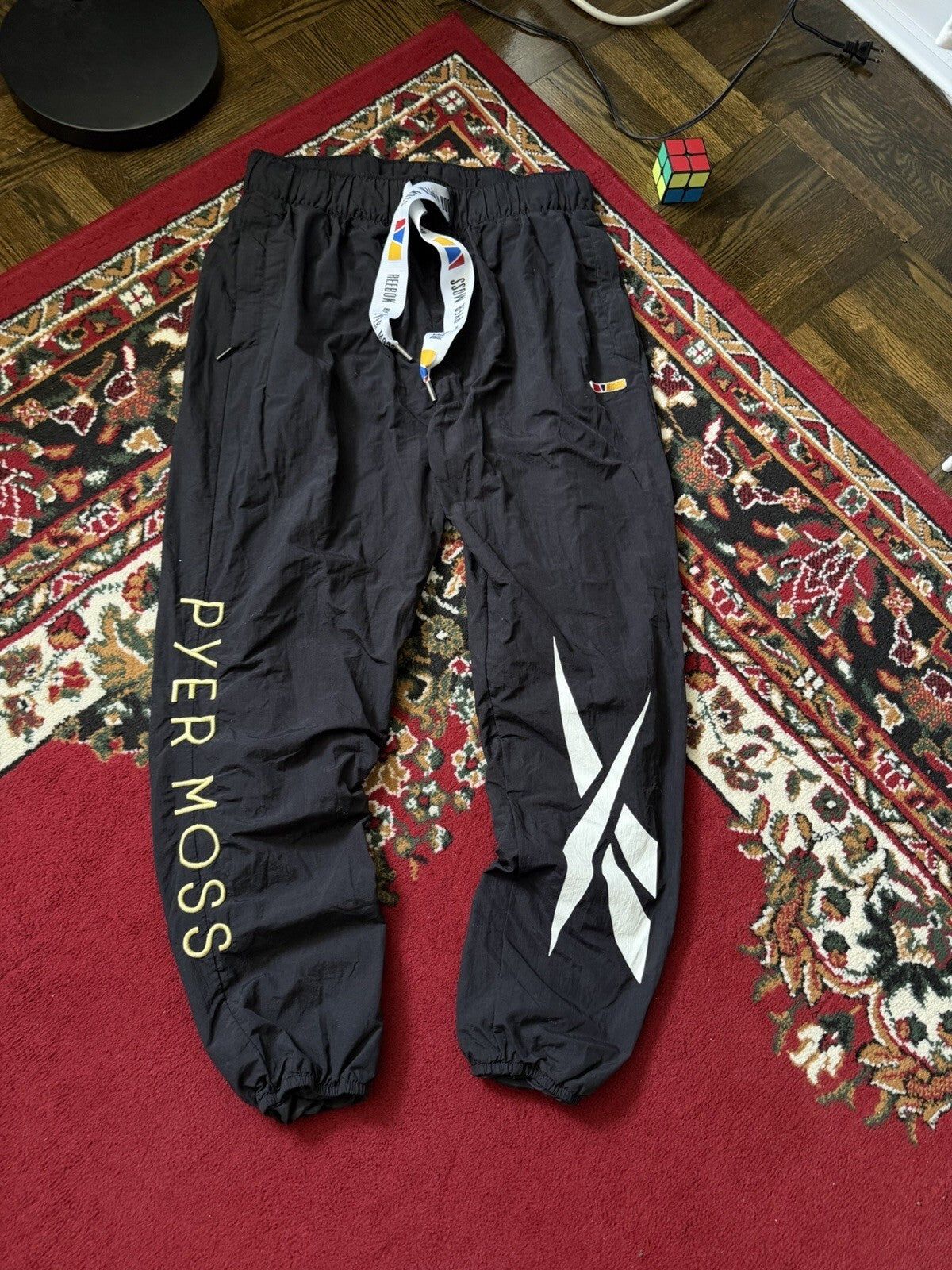 Reebok Classic x Pyer Moss Style Vector Athletic Track Pants Size M Black