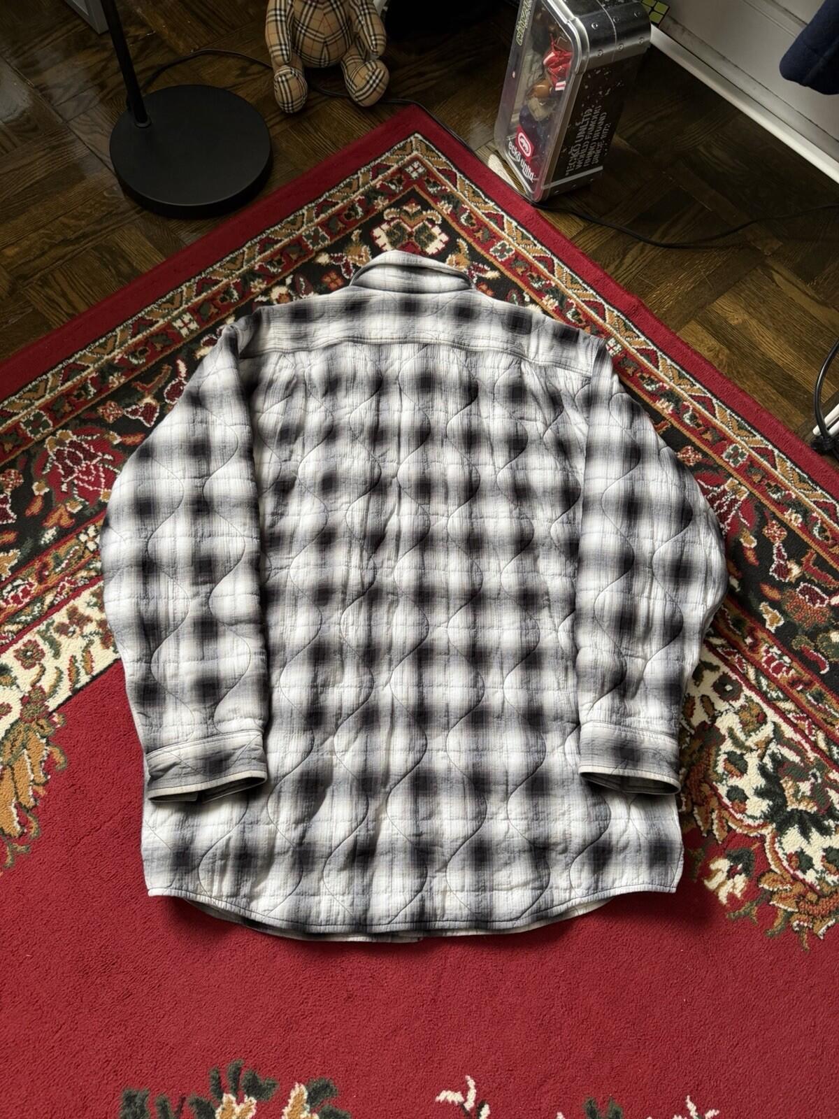 Acne Studios Oxton Oversized Quilted Shirt Jacket White/Black Plaid Size 50 US L