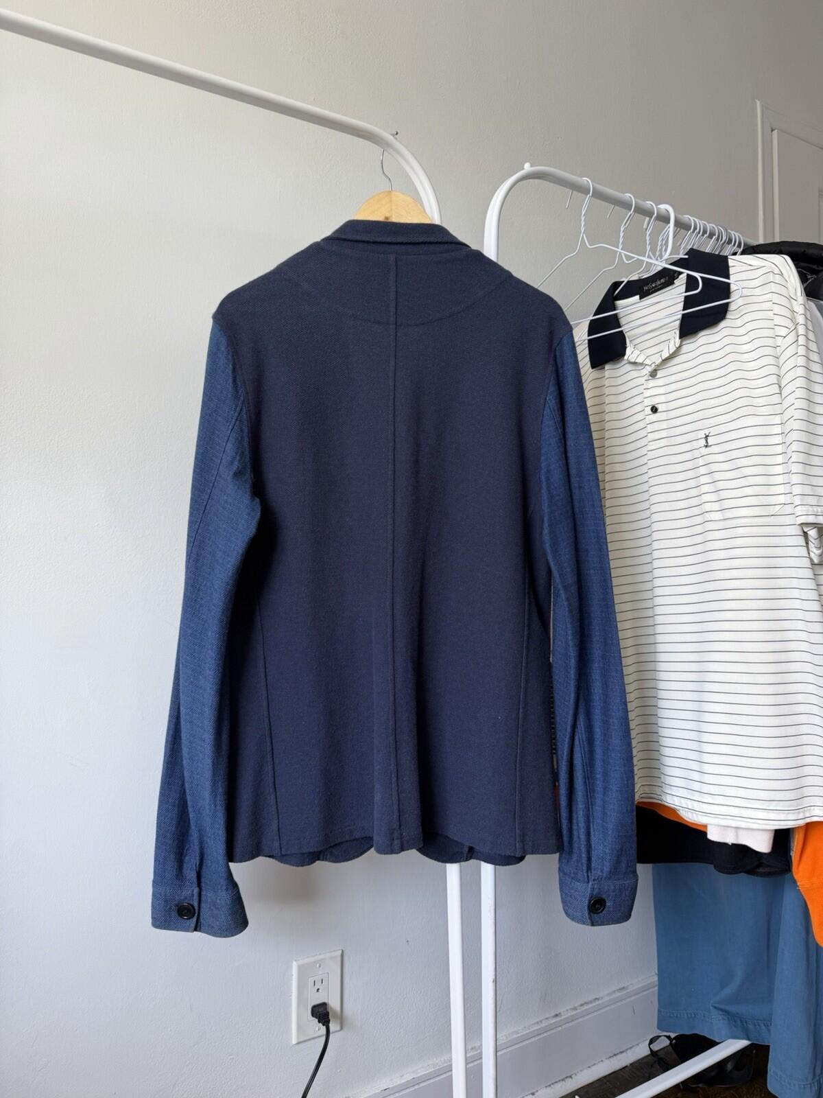 Oliver Spencer Navy Cotton Blazer Sport Jacket Mens Nave Blue
