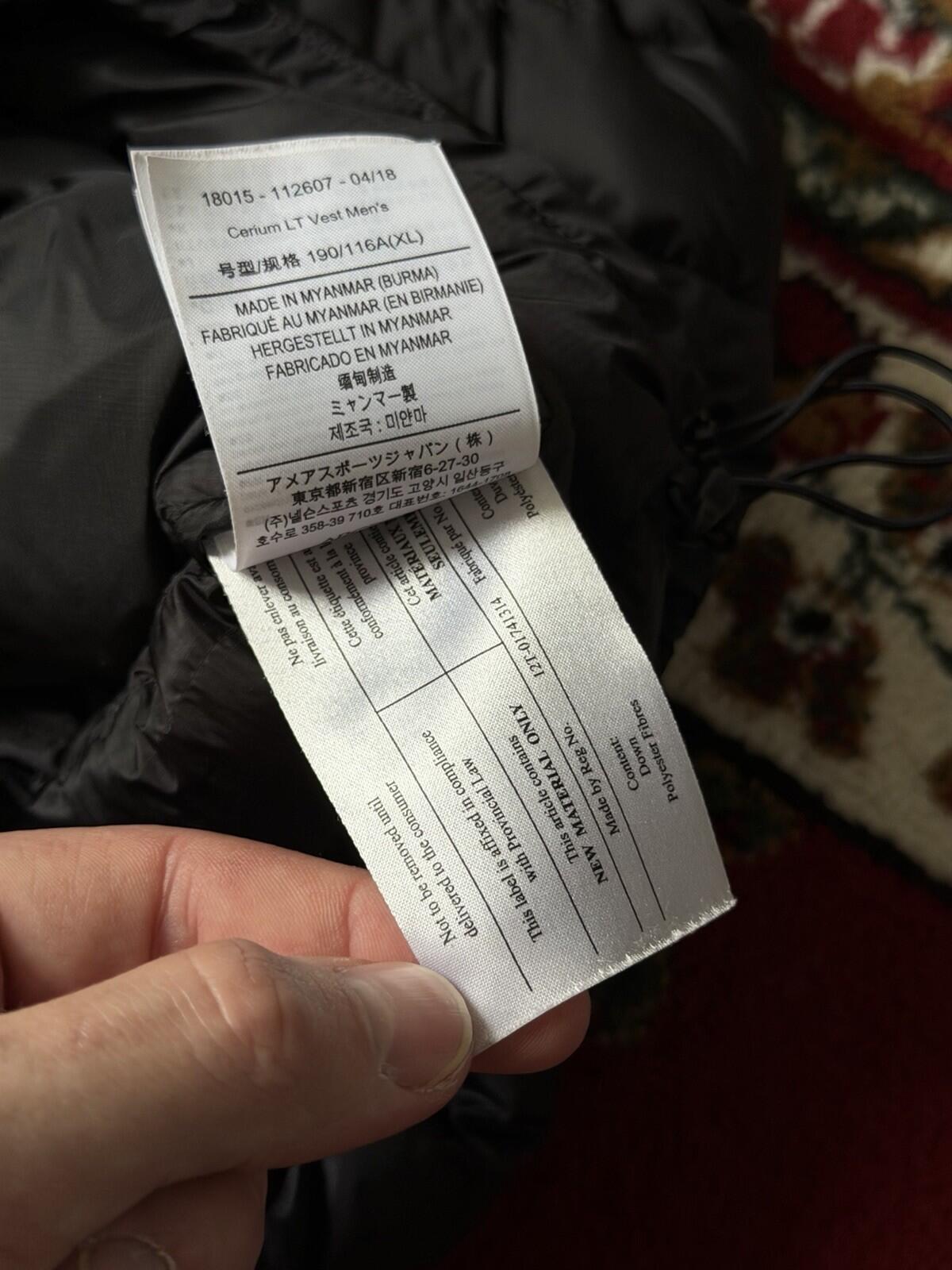 Arc’teryx Cerium LT Mens Puffer Vest Black Down - Size L