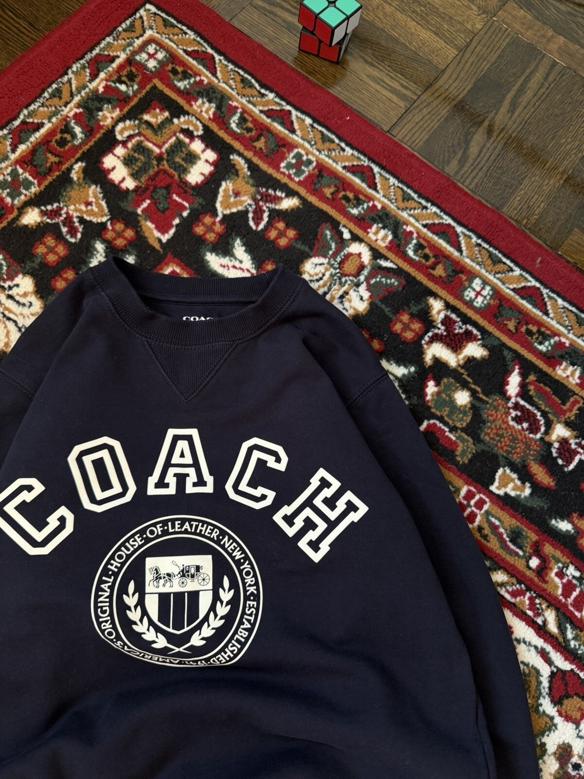 Coach Varsity Crewneck Sweatshirt Men’s Size XS Navy
