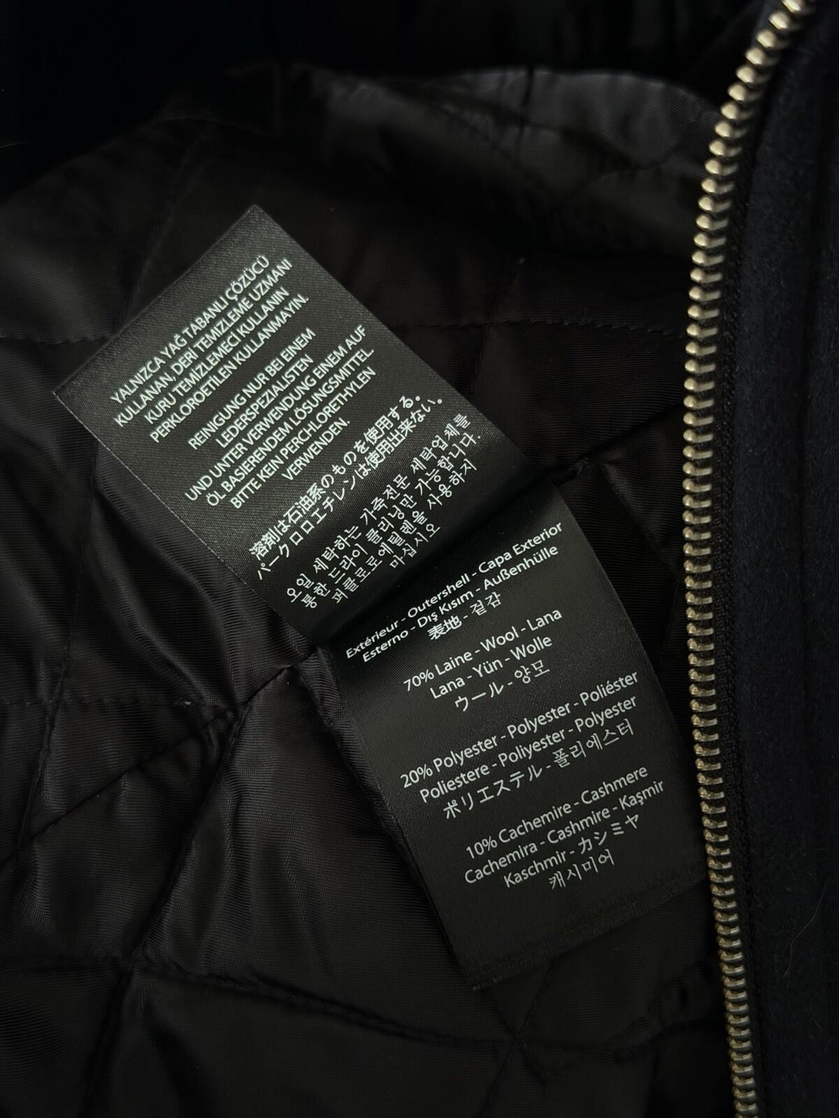 MACKAGE Theo Wool Cashmere Shearling Jacket Real Sheepskin Fur Navy Blue Coat