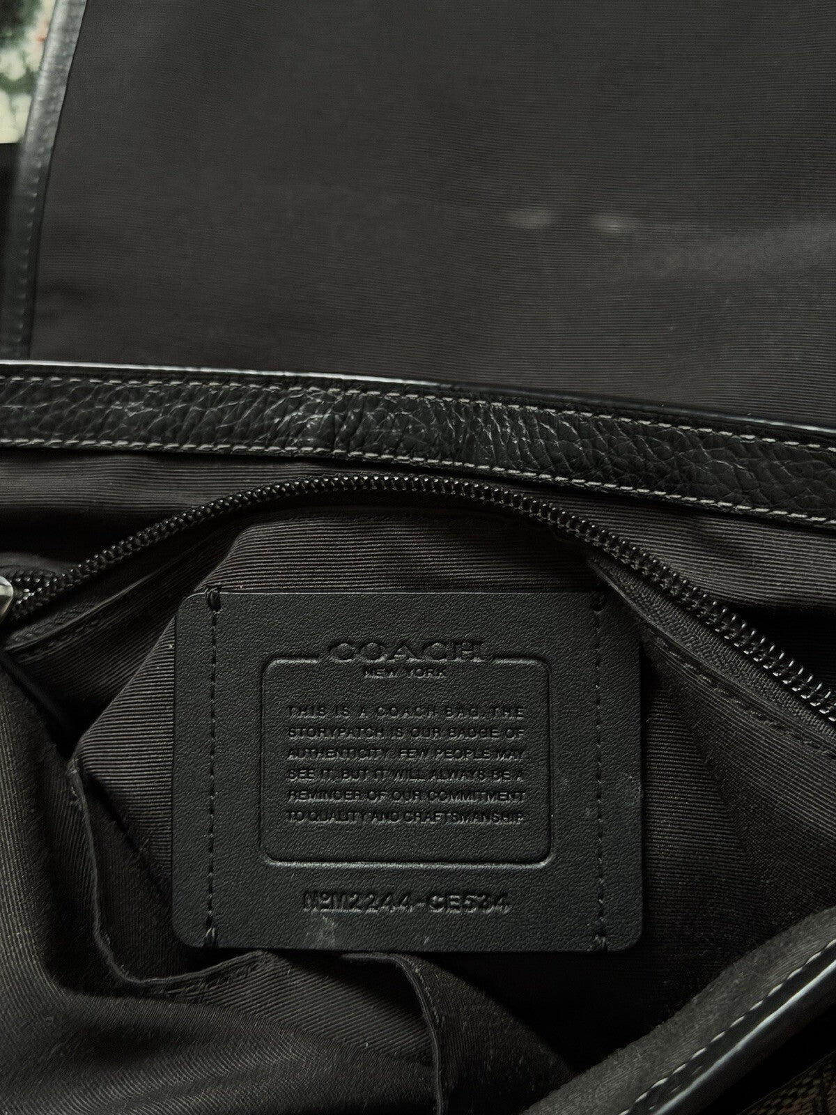 Coach Men's Black Sprint Map 25 Signature Jacquard & Leather Bag