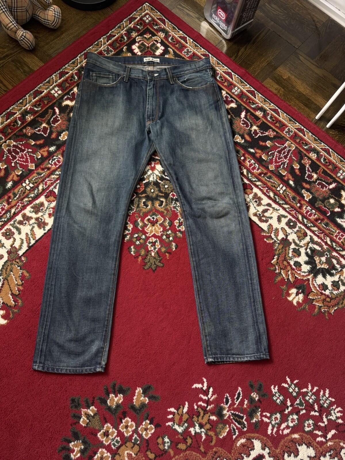 Acne Jeans Washed Classic Straight Leg Dark Wash Denim Cotton Mens 34/32