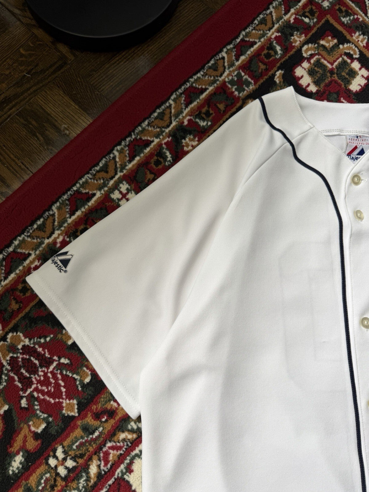 Vintage Majestic Detroit Tigers Baseball Jersey Blank Mens White