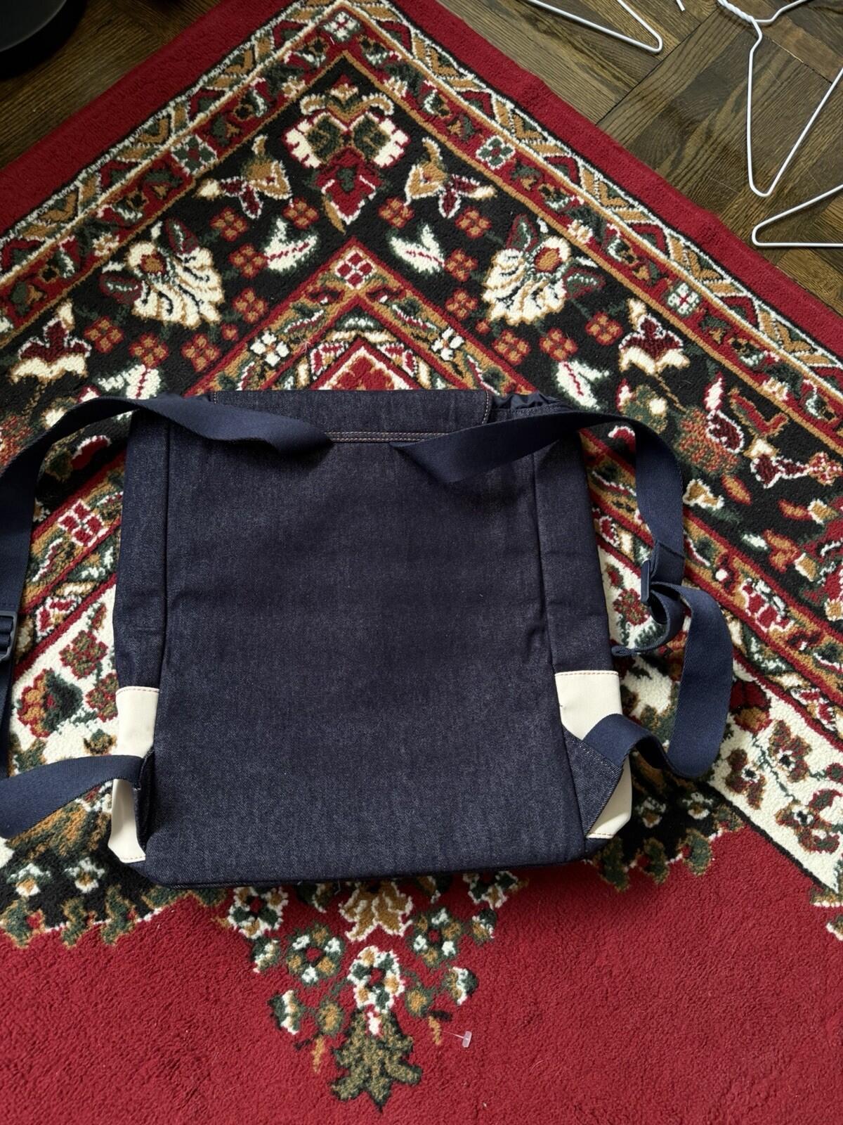 Jean Paul Gaultier Blue White Denim Backpack Bag