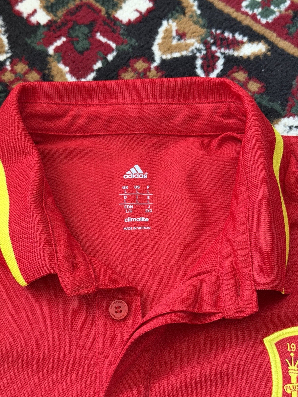 Spain 2015/16 Home Soccer Jersey Football Shirt Adidas Men's Size L