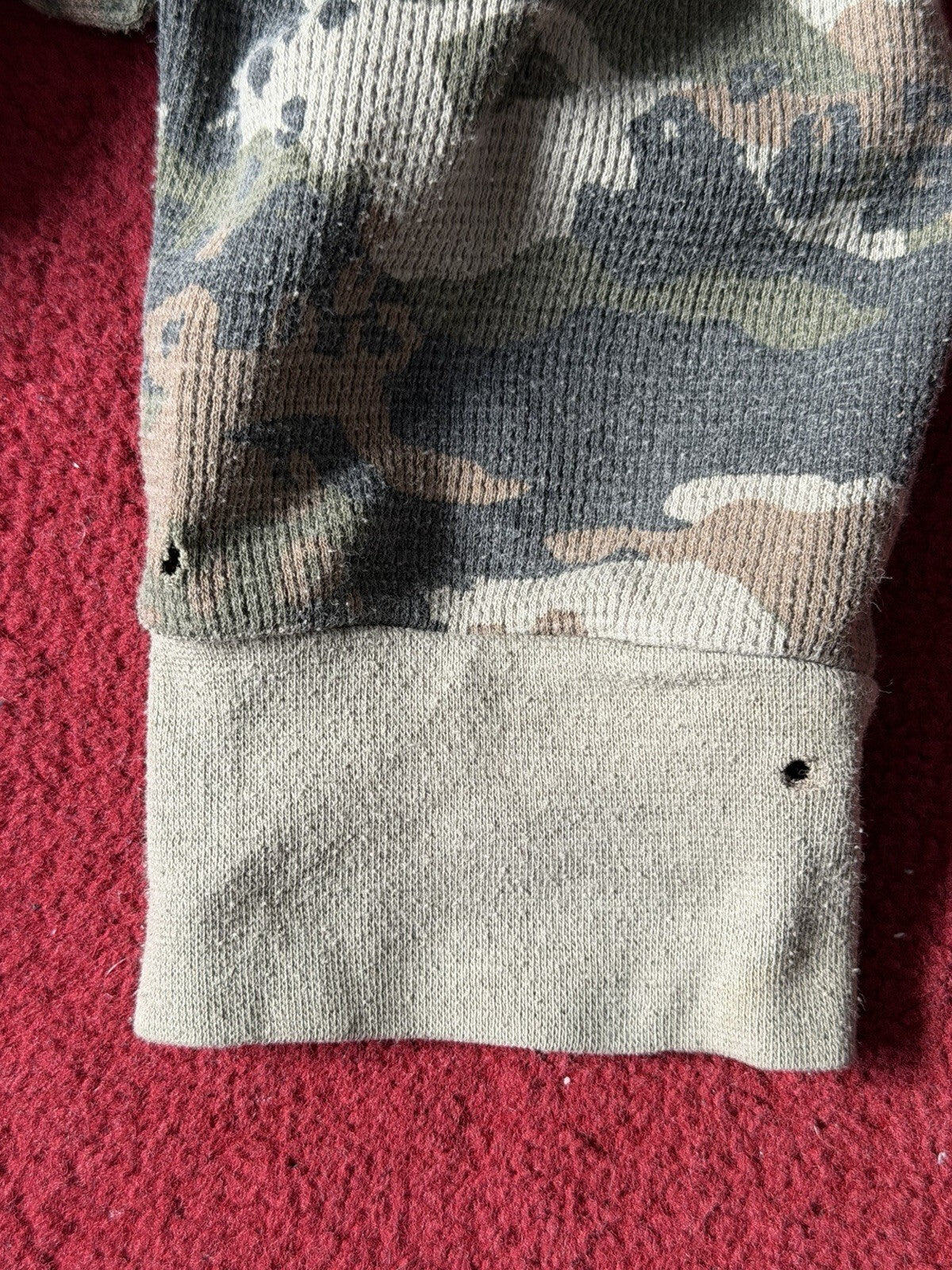 Y2K Volcom Stone Camo Thermal Waffle Knit Vintage Shirt Men L Sweater Skater