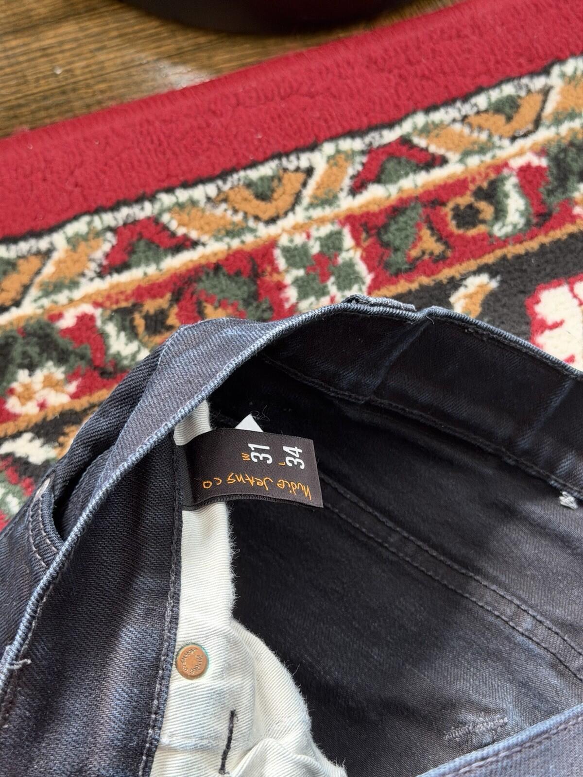 Nudie Grim Tim Organic Black Ring Classic Jeans Size M W31 / L30