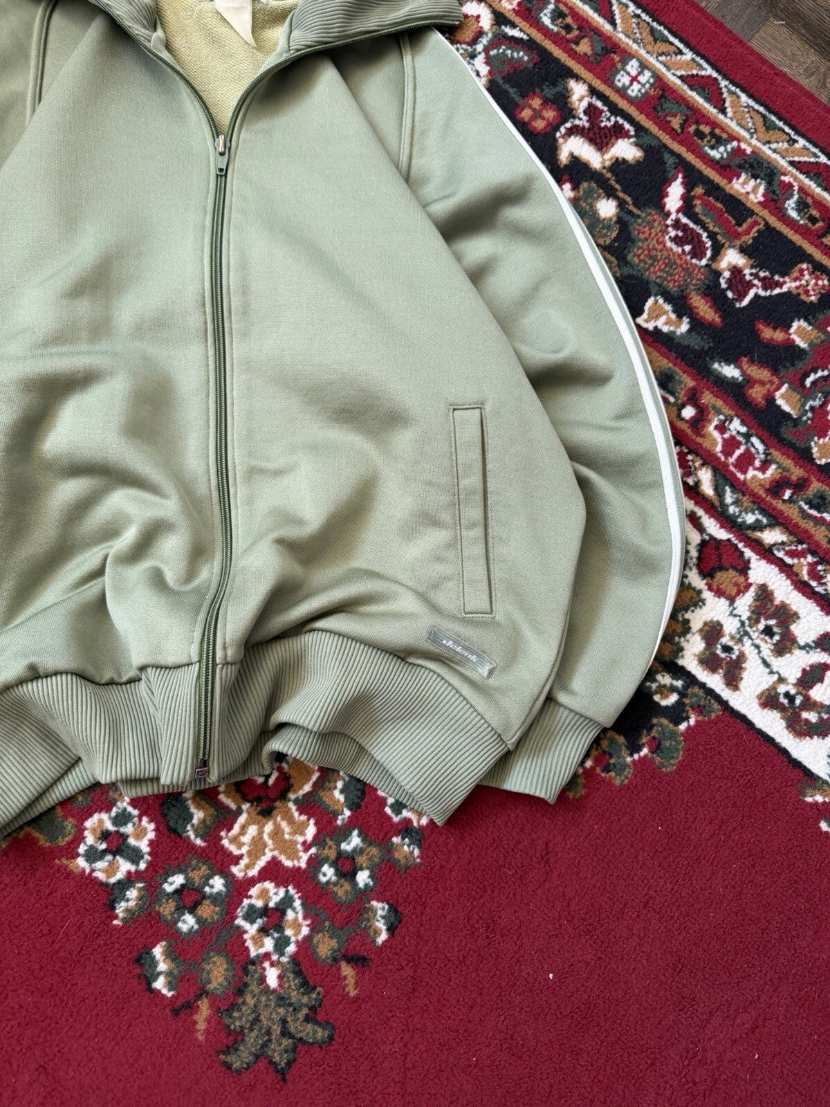 Vintage ASICS Jelenk Full Zip Track Jacket Green Made in Japan 90s