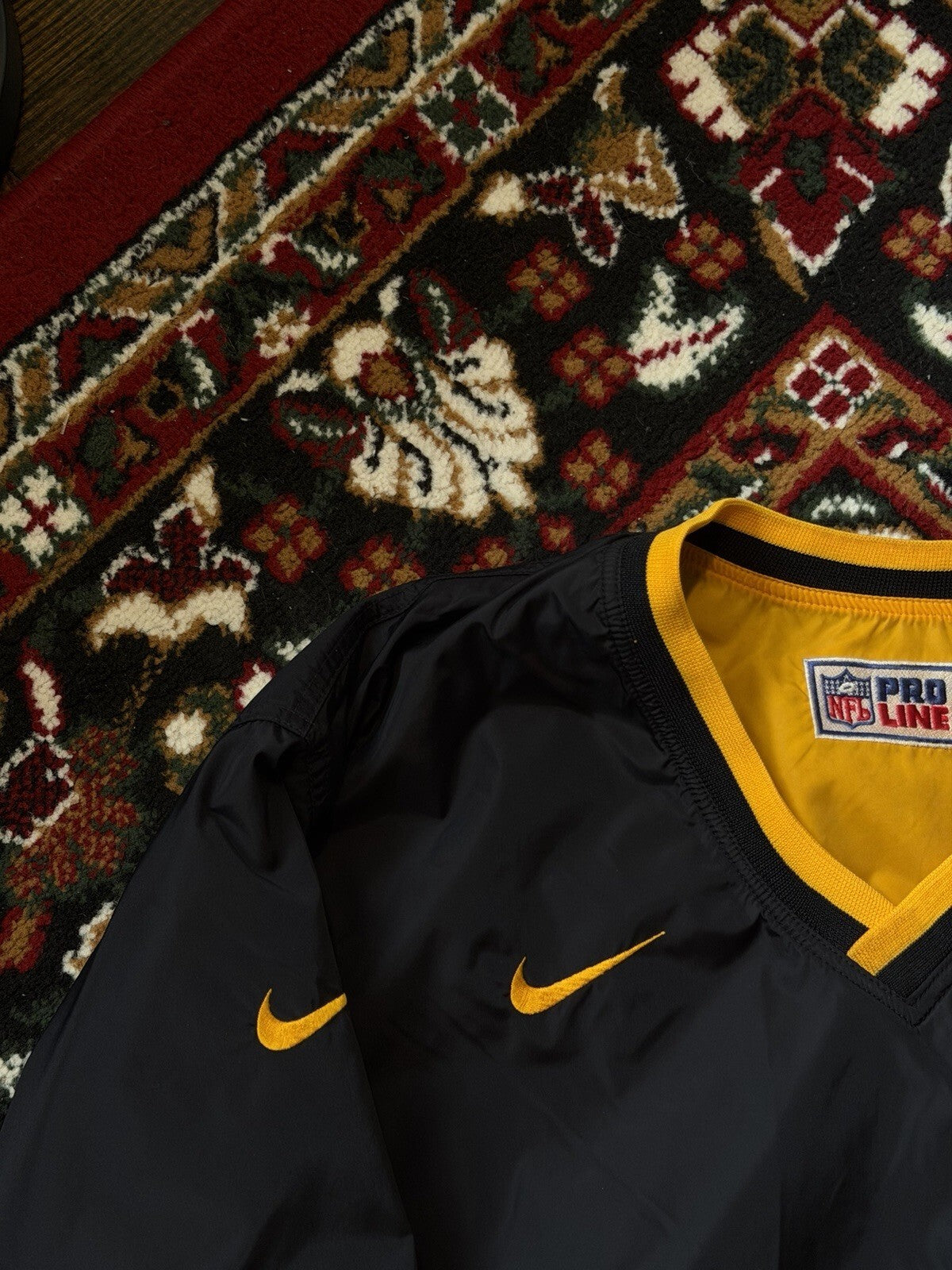 Vintage 90s Nike Steelers Reversible NFL Nylon Sweatshirt Jacket XL