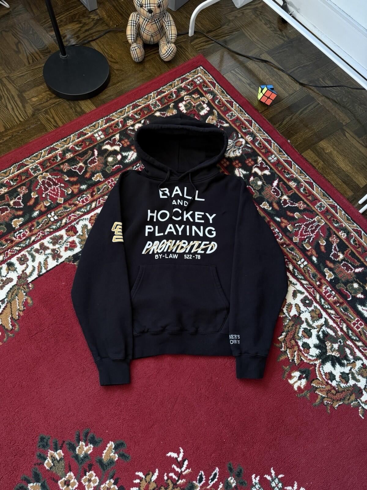 OVO x Sherwood Street Hockey Hoodie October’s Very Own Drake Owl Black Gold SzXS