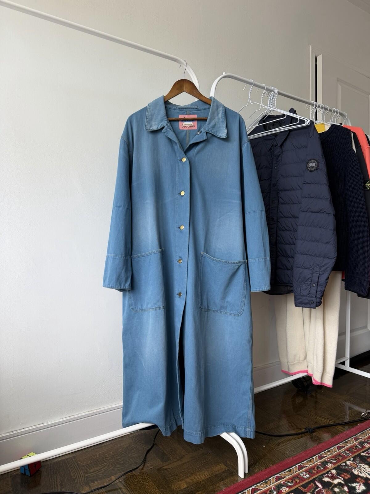 Acne Studios Bla Konst SS18 Brandou Sun B  Denim Coat Jean Jacket Size 36