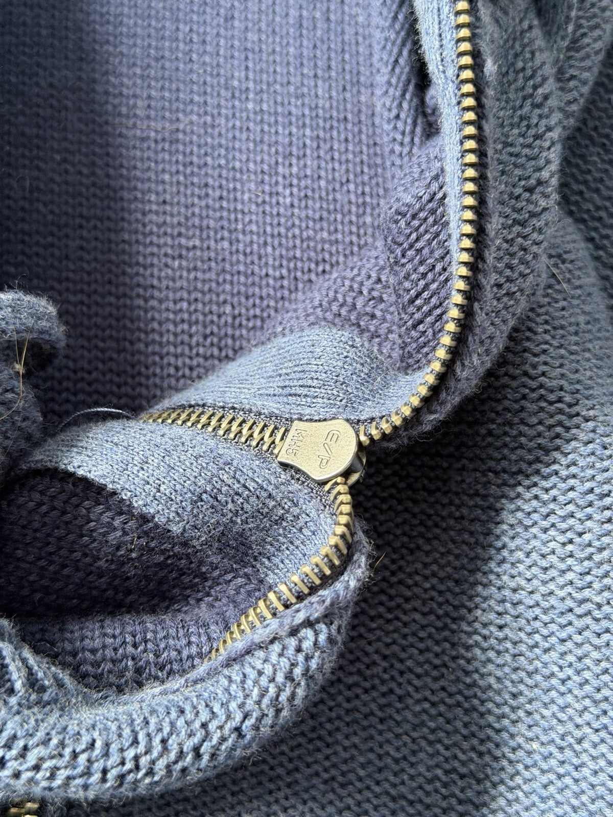 Burberry Brit Knit Men’s Classic Blue Zip Up Hoodie Size M Sweater