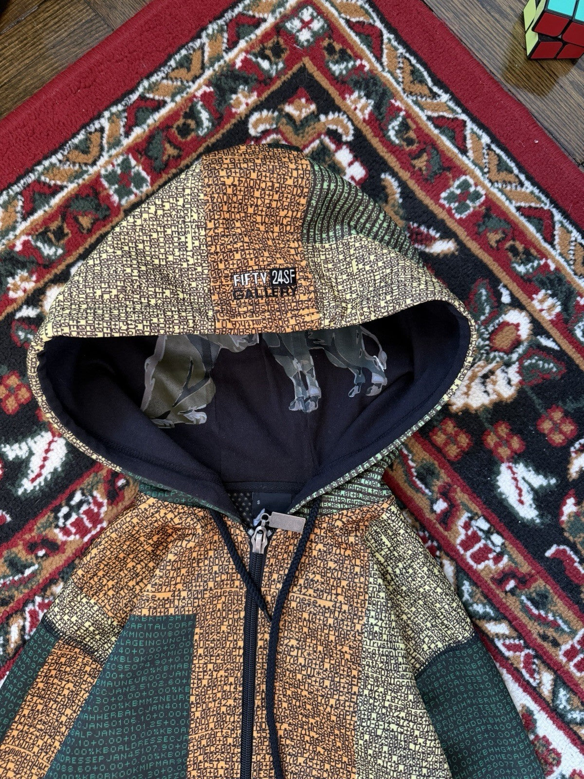 Fifty24SF Gallery Hacker Code All Over Print Zip Hoodie Size S