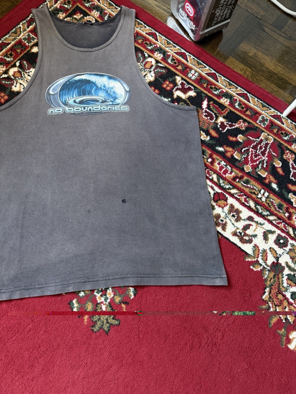 Vintage No Boundaries Faded Out Ocean Surf Graphic Tank Top Skate XL Shirt Y2k