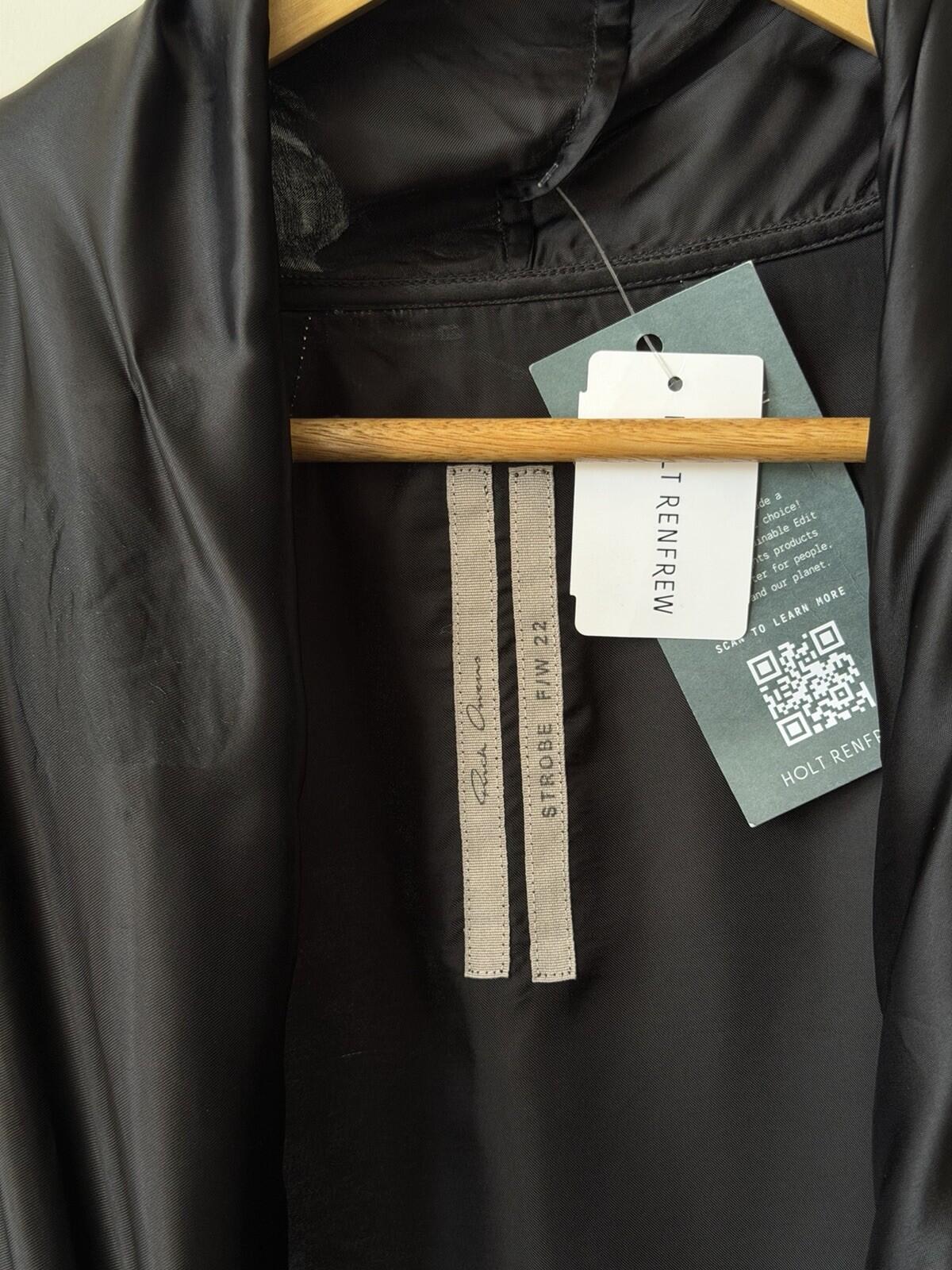 RICK OWENS FW22 Strobe Cupro Draped Wrap Maxi Dress Zip Long Sleeves 6US 42IT