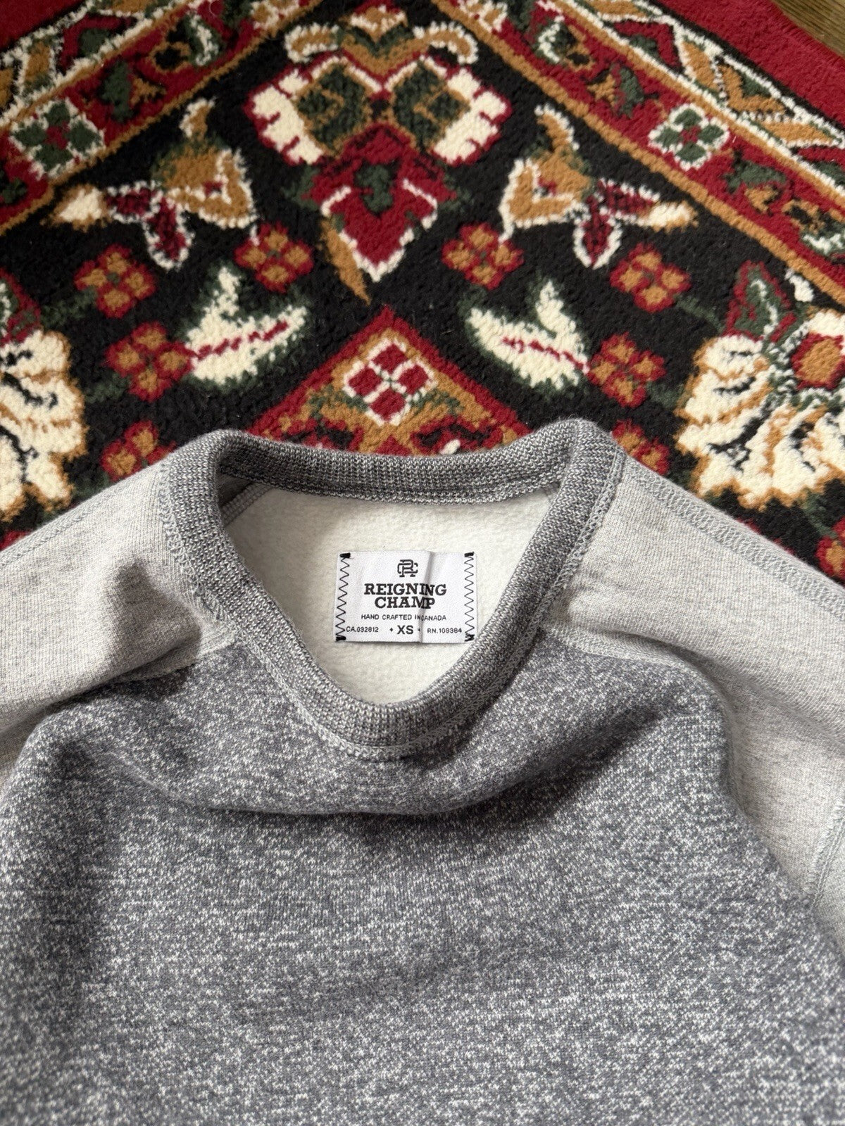 Reigning Champ Fleece Basic Sweatshirt Size XS Mens Gray