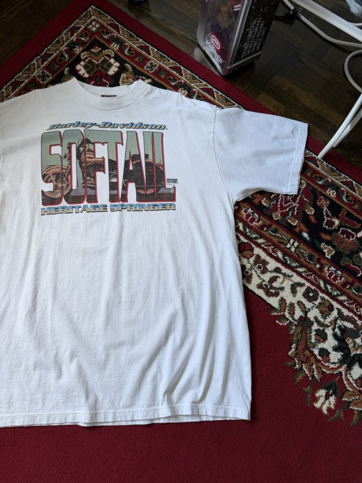 Vintage Harley Davidson Softail Heritage Motorcycle Men's XXL Tee 90s Sarnia ON