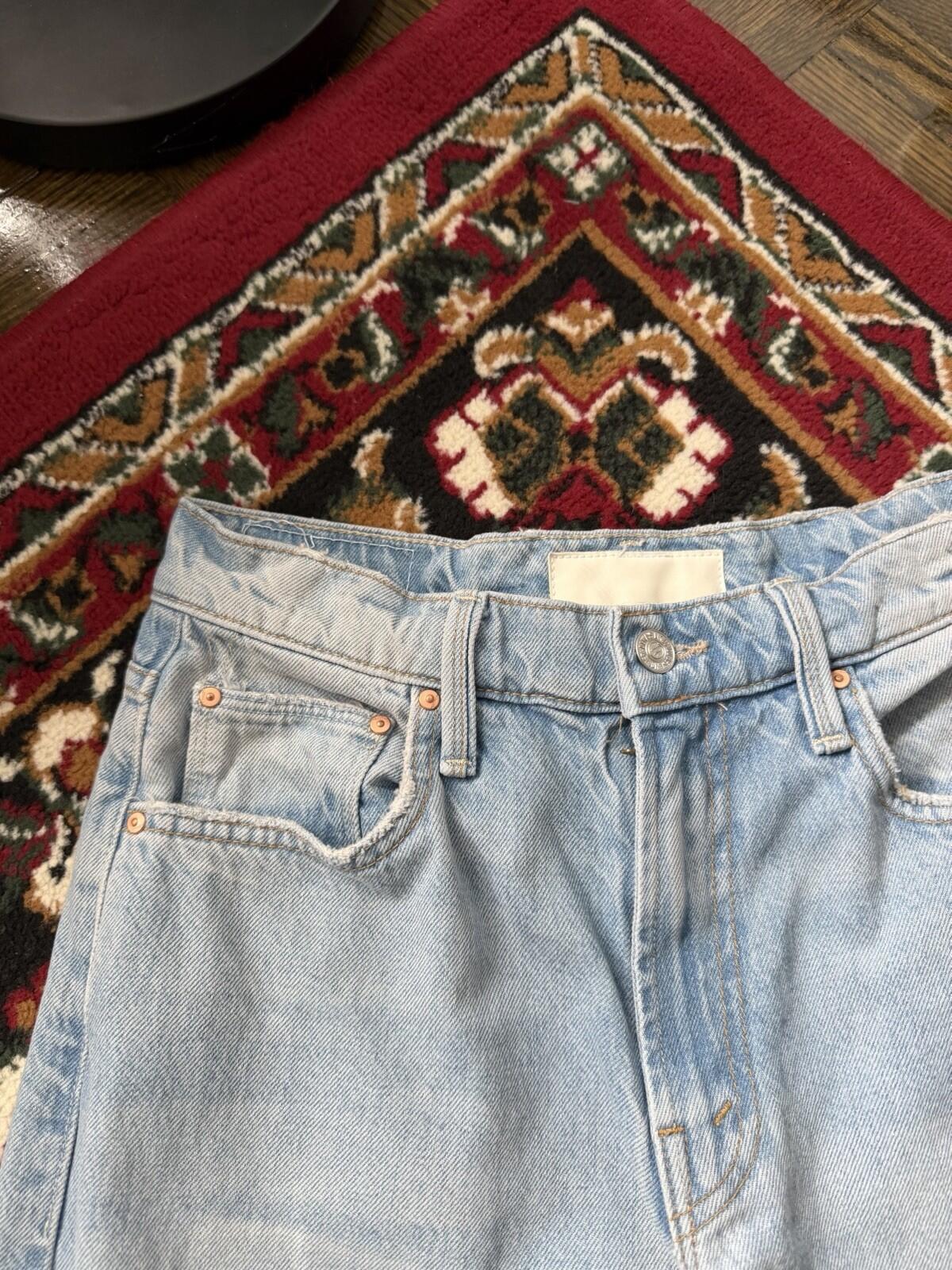 MOTHER Superior ‘The Spinner Zip Sneak’ Wide Denim Jeans Pedal Faster 26