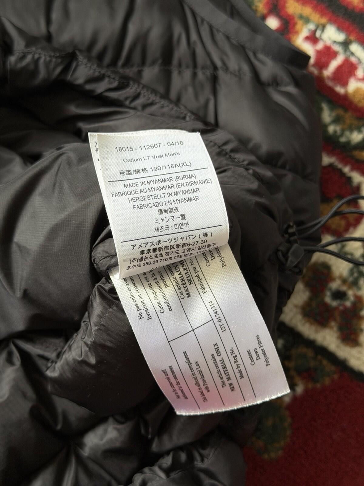 Arc’teryx Cerium LT Mens Puffer Vest Black Down - Size L