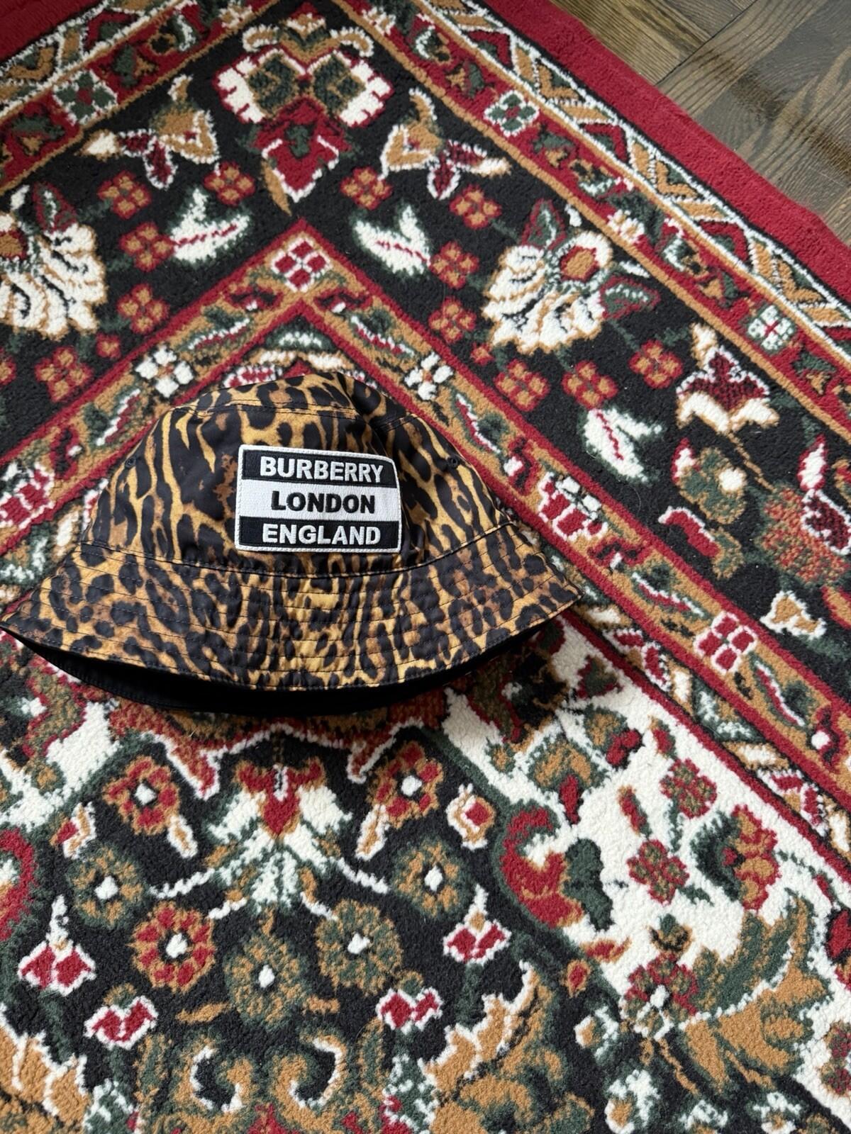 Burberry Leopard Pattern Bucket Hat Brown Black Polyamide