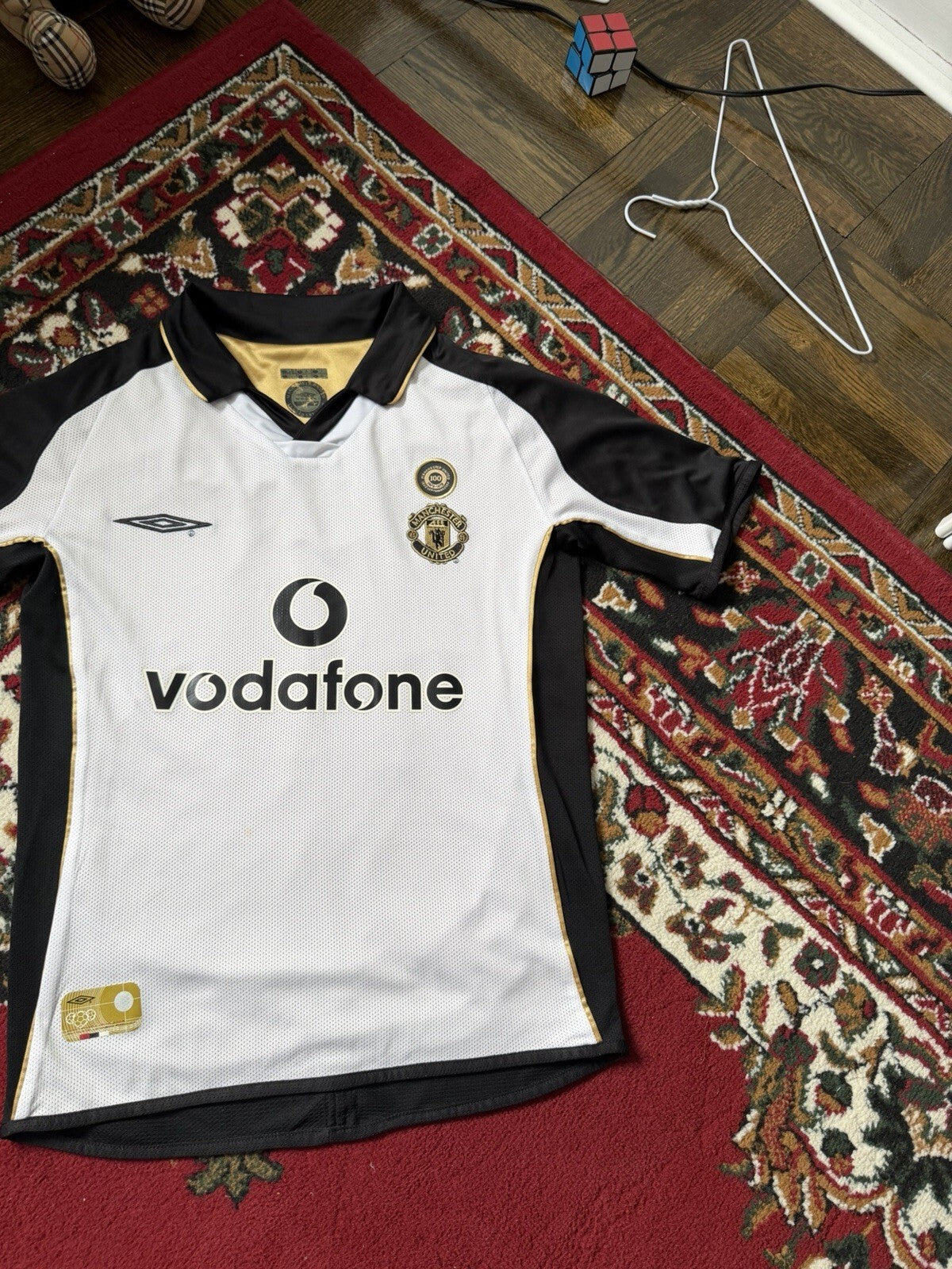 MANCHESTER UNITED 2001 2002 FOOTBALL JERSEY UMBRO REVERSIBLE #10 V.NISTELROY