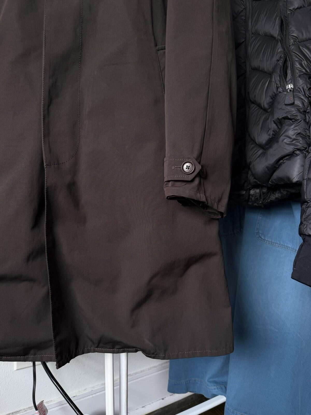 Moncler Nylon Down Coat Mocha Brown Jacket Size 3 Logo Mens