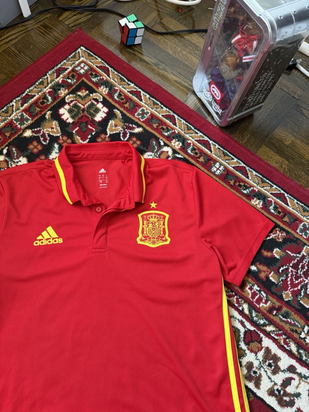 Spain 2015/16 Home Soccer Jersey Football Shirt Adidas Men's Size L