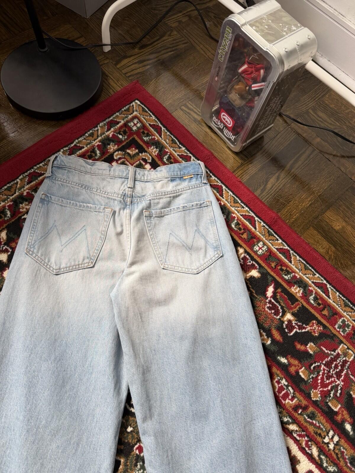 MOTHER Superior ‘The Spinner Zip Sneak’ Wide Denim Jeans Pedal Faster 26